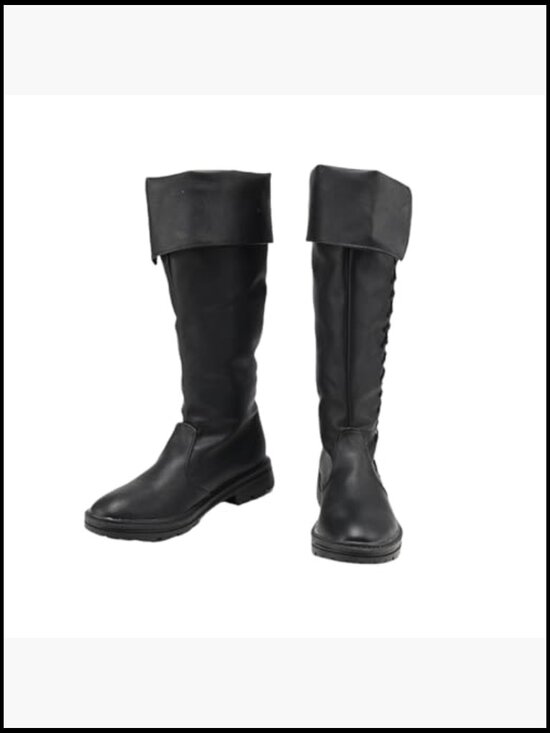 Medieval Renaissance Pull On Boots Mid Calf Gothic Cosplay Cuff Shoes main image 6